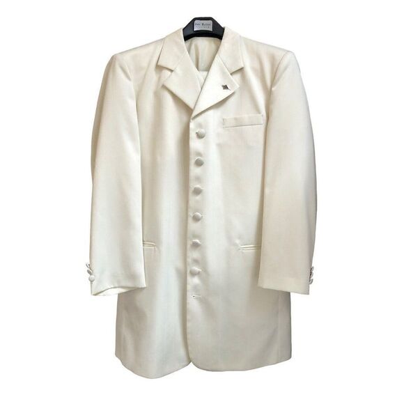 VTG John Raphael Platinum 3 Piece Suit Pants Wedding Groom R40 Waist 33